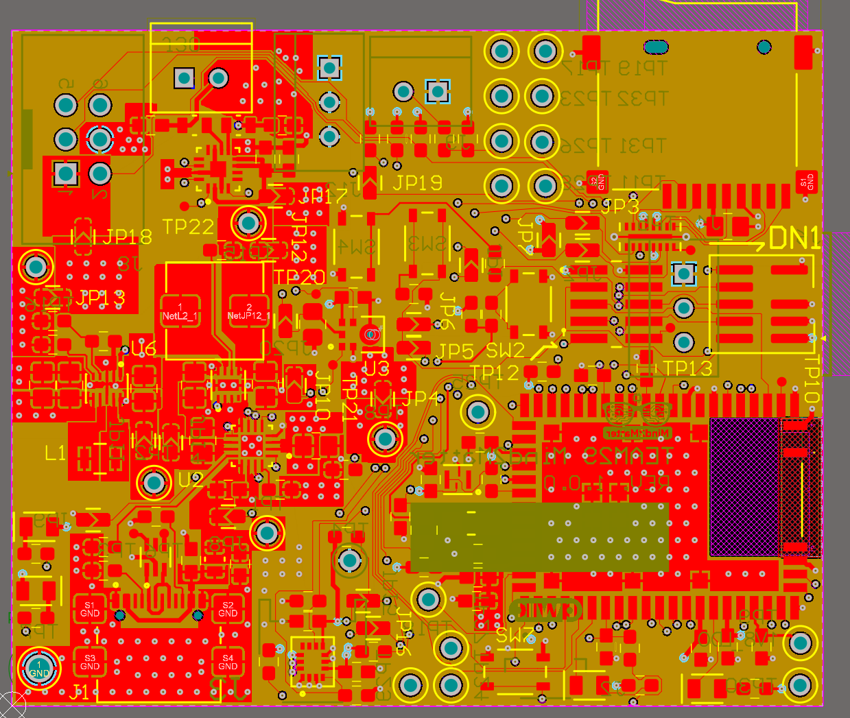 Altium board 2D routed view